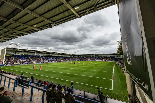 A general view of Halliwell Jones Stadium during the Betfred Super League round 7 match Warrington Wolves vs Leigh Leopards at The Halliwell Jones Stadium, Warrington, United Kingdom on 04 April 2026

(Photo by Alfie Cosgrove/News Images)