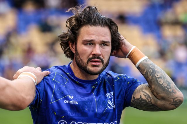 James Bentley of Warrington Wolves in the pre-game warm up during the Betfred Super League round 15 match Warrington Wolves vs Leeds Rhinos at The Halliwell Jones Stadium, Warrington, United Kingdom on 18 June 2026

(Photo by Alfie Cosgrove/News Images)