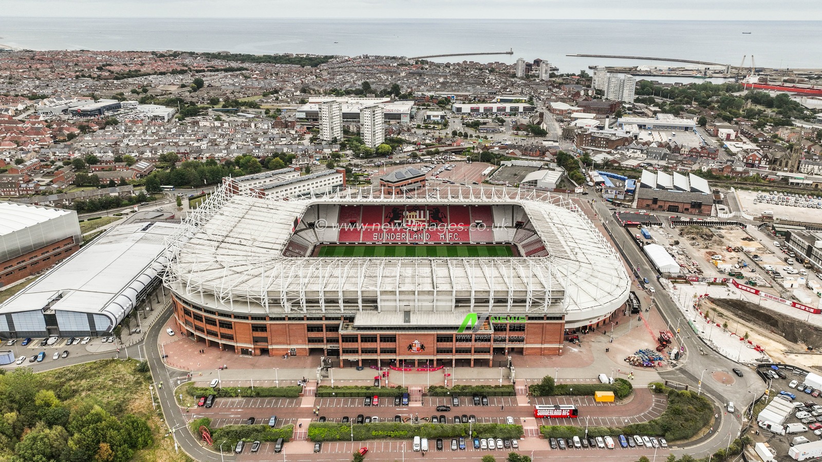 An aerial view of the Stadium Of Light ahead of the Premier League match Sunderland vs West Ham United at Stadium Of Light, Sunderland, United Kingdom, 16th August 2025

(Photo by Alfie Cosgrove/News Images)