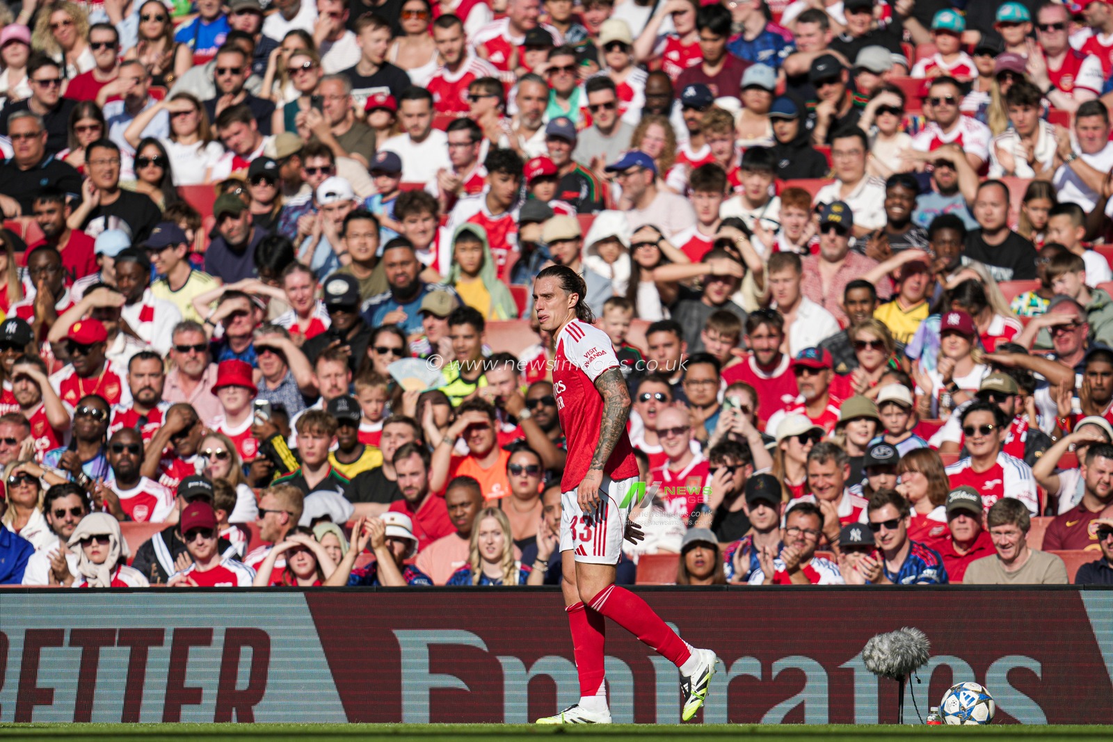 Riccardo Calafiori of Arsenal during the Pre-season friendly match Arsenal vs Athletic Bilbao at Emirates Stadium, London, United Kingdom, 9th August 2025

(Photo by Harvey Murphy/News Images)