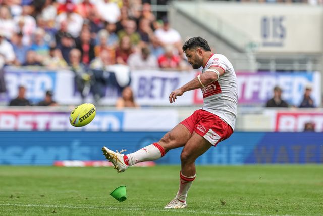 Rhyse Martin of Hull KR converts for a goal during the Betfred Super League Magic Weekend match Hull KR vs Hull FC at Hill Dickinson Stadium, Liverpool, United Kingdom on 04 July 2026

(Photo by Mark Cosgrove/News Images)