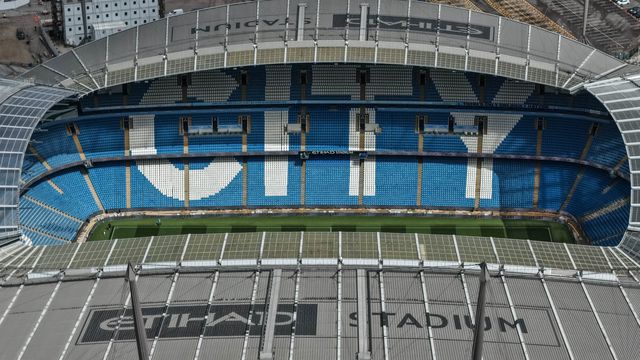 An aerial view of The Etihad Stadium during the Premier League match Manchester City vs Crystal Palace at Etihad Stadium, Manchester, United Kingdom on 13 May 2026

(Photo by Mark Cosgrove/News Images)