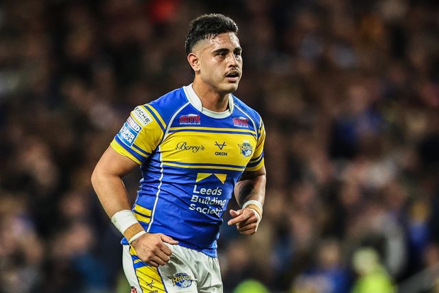 Keenan Palasia of Leeds Rhinos during the Betfred Super League round 26 match Leeds Rhinos vs Catalans Dragons at Headingley Stadium, Leeds, United Kingdom, 11th September 2025

(Photo by Alfie Cosgrove/News Images)