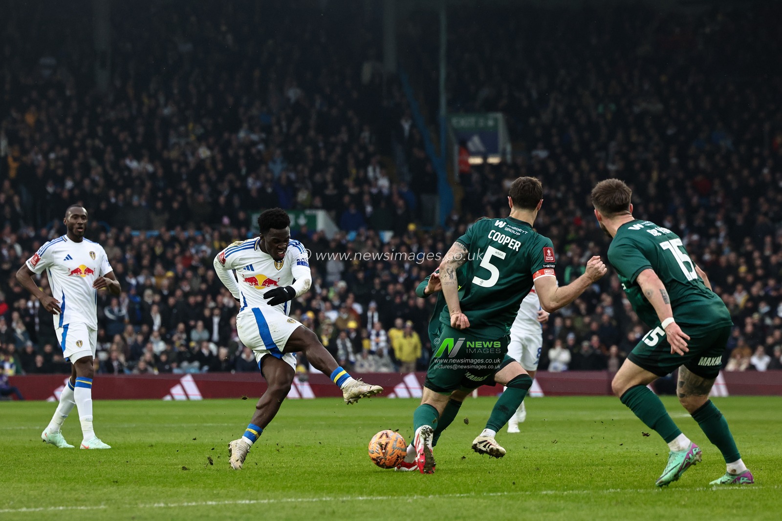 Wilfried Gnonto of Leeds United shoots on goal during the Emirates FA Cup Fourth Round match Leeds United vs Millwall at Elland Road, Leeds, United Kingdom, 8th February 2025

(Photo by Mark Cosgrove/News Images)