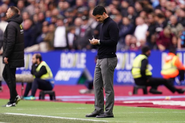 Mikel Arteta manager of Arsenal during the Premier League match West Ham United vs Arsenal at London Stadium, London, United Kingdom on 10 May 2026

(Photo by Harvey Murphy/News Images)