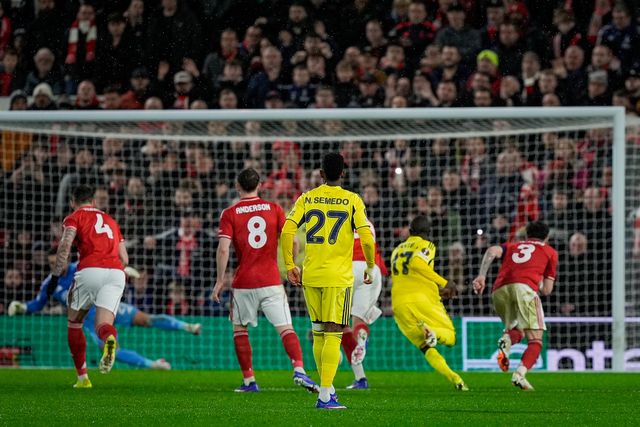 Kerem Akturkoglu of Fenerbahce scores a penalty to make it  0-2 during the UEFA Europa League 
Knockout Round Play-offs match Nottingham Forest vs Fenerbahce at City Ground, Nottingham, United Kingdom on 26 February 2026

(Photo by Maynard Manyowa/News Images)