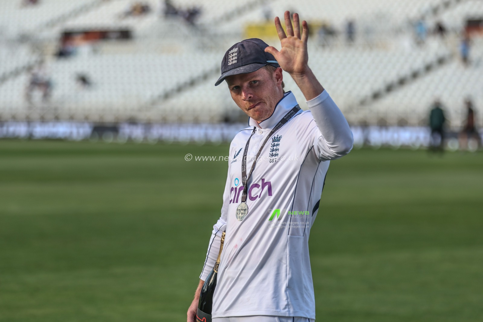 Ollie Pope of England is player of the match during the Rothesay Test Match day four match England vs West Indies at Trent Bridge, Nottingham, United Kingdom, 21st July 2024

(Photo by Mark Cosgrove/News Images)