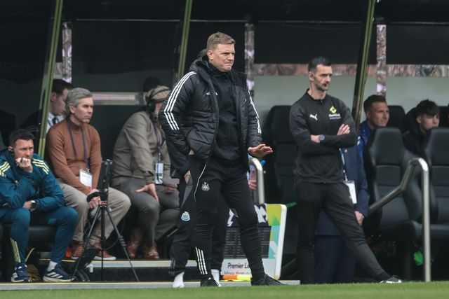 Eddie Howe manager of Newcastle United reacts in the technical area during the Premier League match Newcastle Untied vs Sunderland at St. James's Park, Newcastle, United Kingdom on 22 March 2026

(Photo by Mark Cosgrove/News Images)