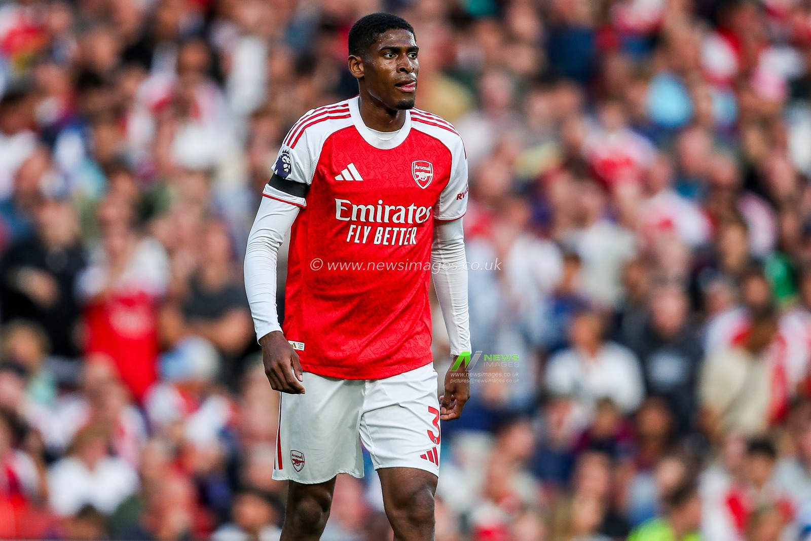 Cristhian Mosquera of Arsenal looks on during the Premier League match Arsenal vs Leeds United at Emirates Stadium, London, United Kingdom, 23rd August 2025

(Photo by Izzy Poles/News Images)