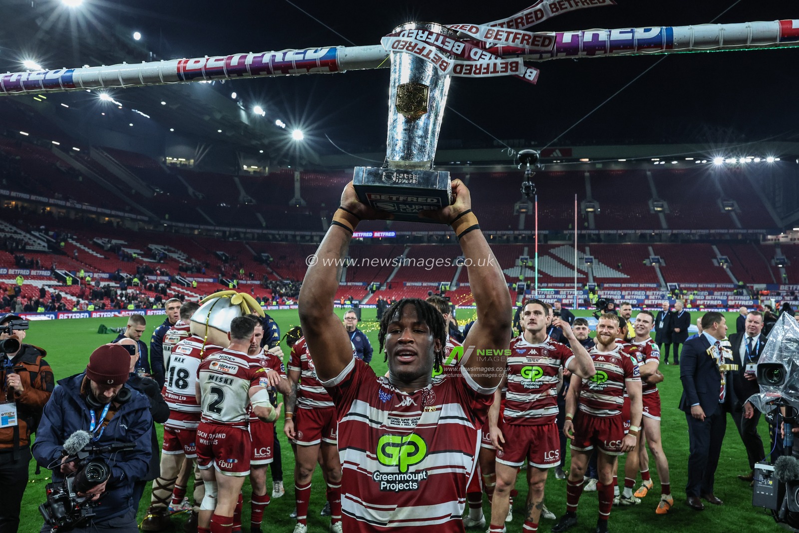 Junior Nsemba of Wigan Warriors during the Betfred Super League Grand Final match Wigan Warriors vs Hull KR at Old Trafford, Manchester, United Kingdom, 12th October 2024

(Photo by Mark Cosgrove/News Images)