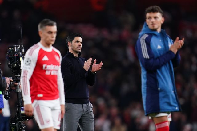 Mikel Arteta manager of Arsenal applauds home support at full time during the UEFA Champions League Quarter Finals match Arsenal vs Sporting CP at Arsenal stadium, London, United Kingdom on 15 April 2026

(Photo by Harvey Murphy/News Images)