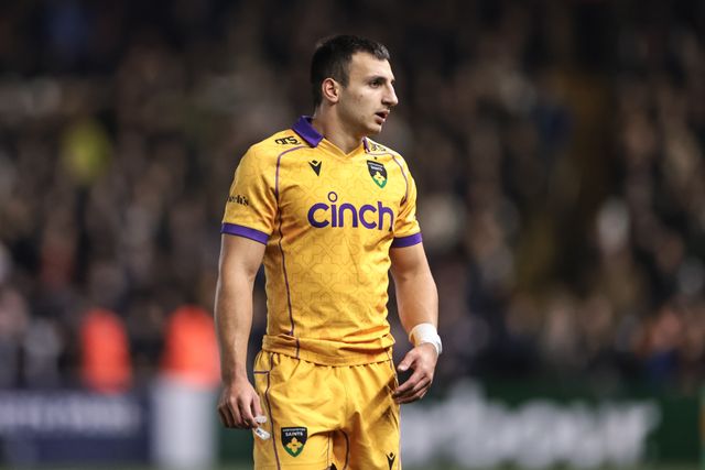 Edoardo Todaro of Northampton Saints during the Gallagher Premiership match Newcastle Red Bulls vs Northampton Saints at Kingston Park, Newcastle, United Kingdom, 17th October 2025

(Photo by Mark Cosgrove/News Images)