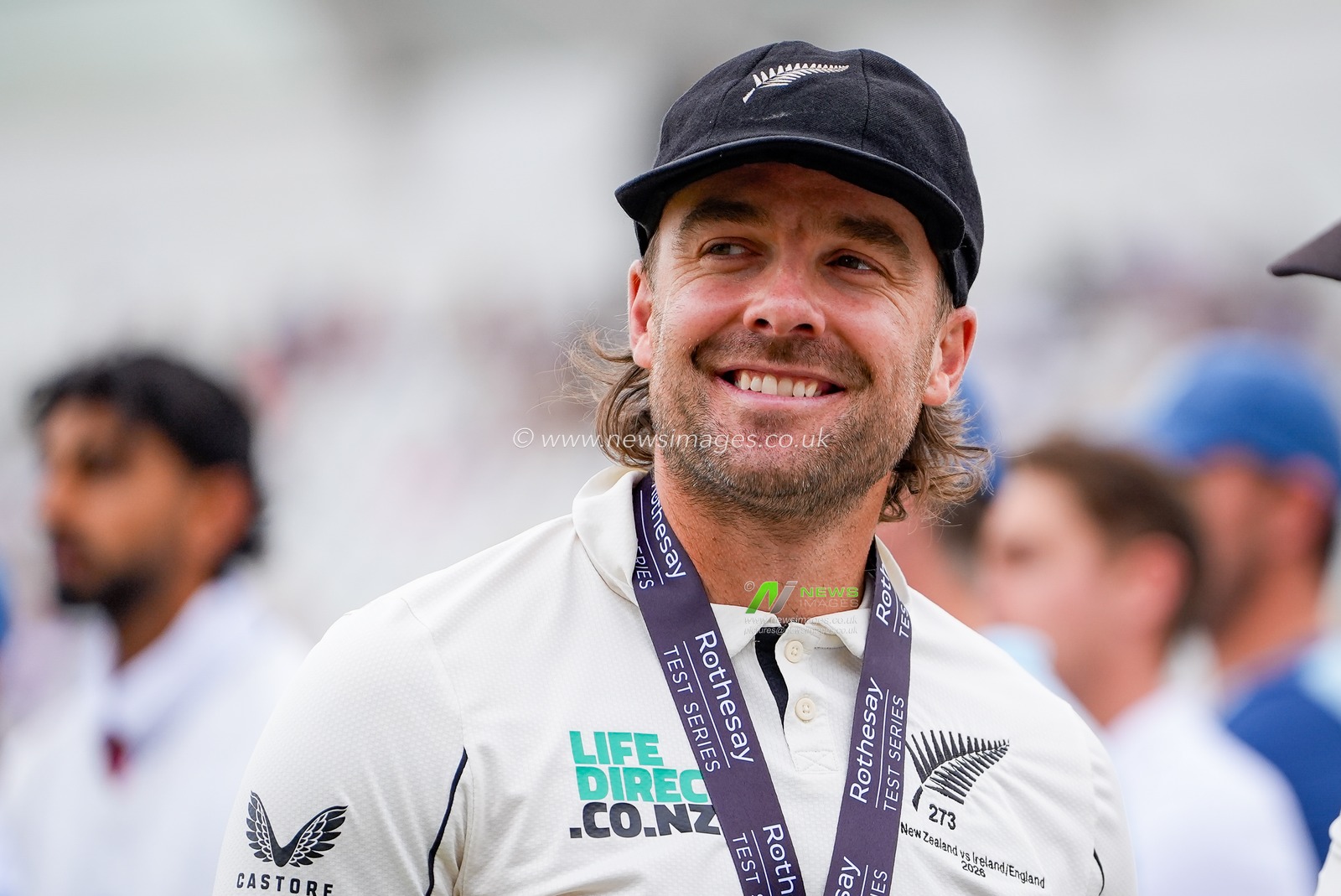 Tom Blundell of New Zealand  during the post match presentations during the 3rd Rothesay Test Match Day 5 match England vs New Zealand at Trent Bridge, Nottingham, United Kingdom on 29 June 2026

(Photo by Maynard Manyowa/News Images)