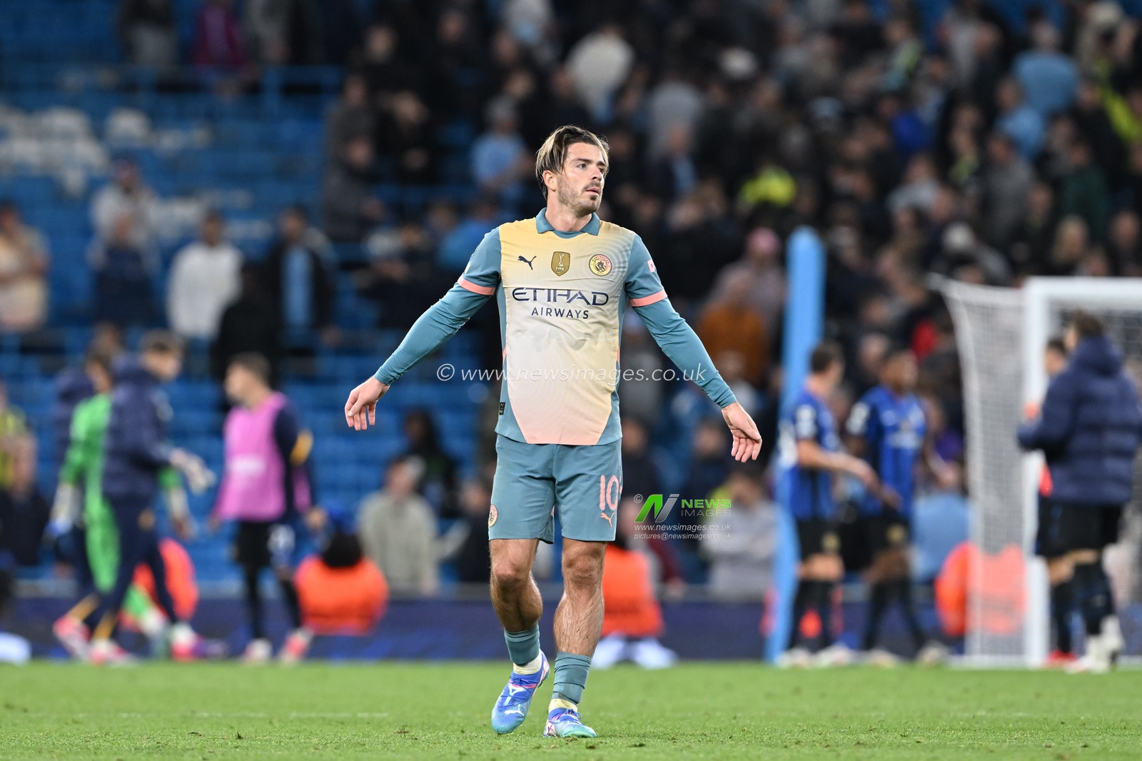 Jack Grealish of Manchester City shows his dejection at full time during the UEFA Champions League league stage match Manchester City vs Inter Milan at Etihad Stadium, Manchester, United Kingdom, 18th September 2024

(Photo by Cody Froggatt/News Images)