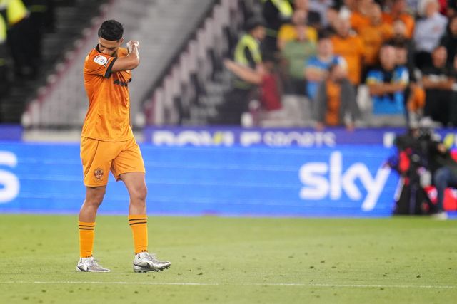 Raul Jimenez of Wolverhampton Wanderers as West Ham make it 2-0 during the Sky Bet Championship match West Ham United vs Wolverhampton Wanderers at London Stadium, London, United Kingdom on 01 September 2026

(Photo by Harvey Murphy/News Images)