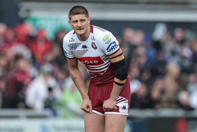 Sam Walters of Wigan Warriors during the Betfred Challenge Cup Quarter Final match Wakefield Trinity vs Wigan Warriors at DIY Kitchens Stadium, Wakefield, United Kingdom on 12 April 2026

(Photo by Mark Cosgrove/News Images)