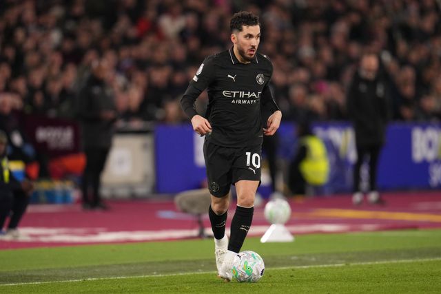 Rayan Cherki of Manchester City with the ball during the Premier League match West Ham United vs Manchester City at London Stadium, London, United Kingdom on 14 March 2026

(Photo by Harvey Murphy/News Images)