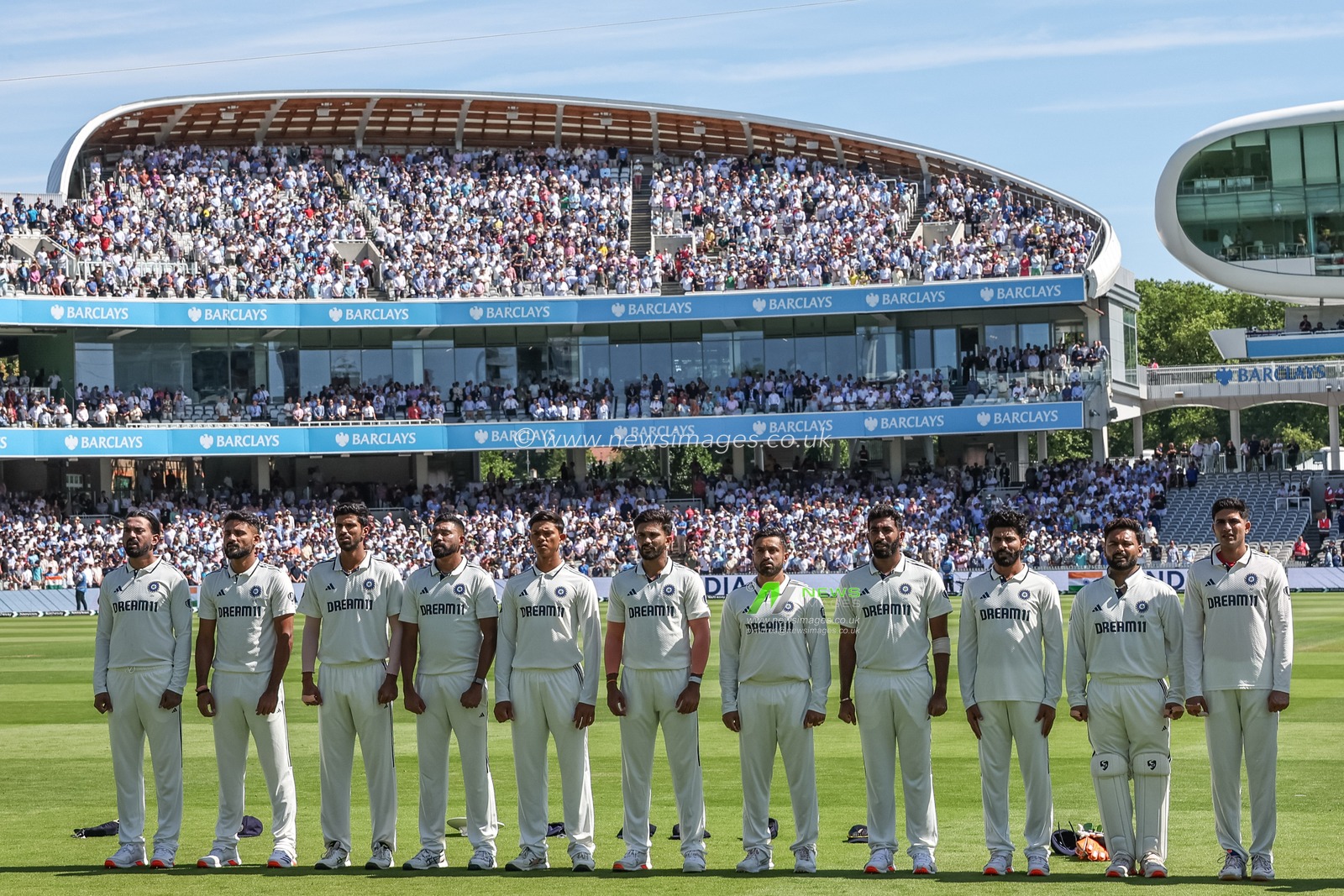 Team India during their national anthem during the 3rd Rothesay Test Match Day 1 England v India at Lords, London, United Kingdom, 10th July 2025

(Photo by Mark Cosgrove/News Images)