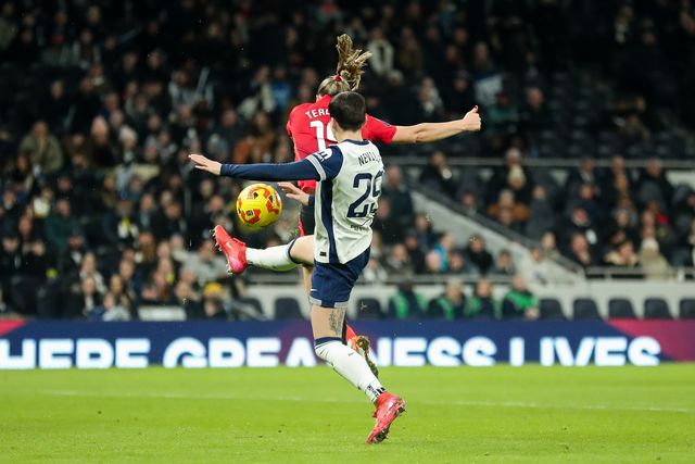 Elisabeth Terland of Manchester United Women scores to make it 0-1 during the Barclays Women's Super League match Tottenham Hotspurâ€™s Women vs Manchester United Women at Tottenham Hotspur Stadium, 2nd February 2025

(Photo by Izzy Poles/News Images)