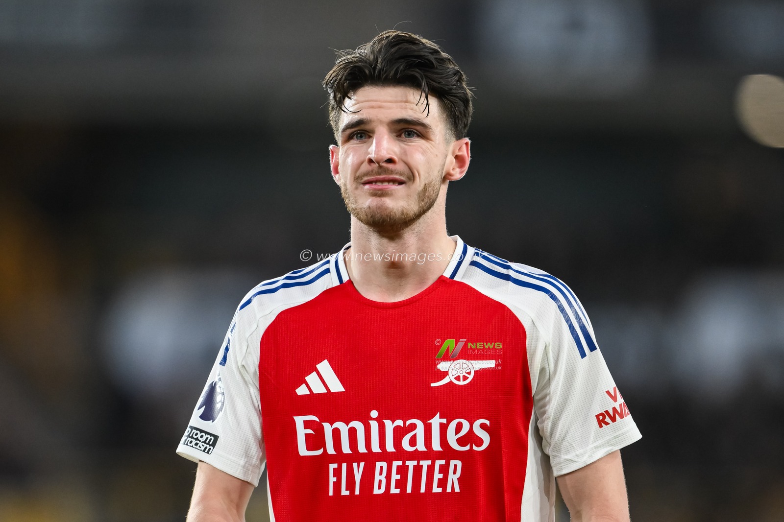 Declan Rice of Arsenal during the Premier League match Wolverhampton Wanderers vs Arsenal at Molineux, Wolverhampton, United Kingdom, 25th January 2025

(Photo by Craig Thomas/News Images)