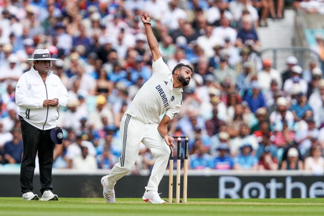 Akash Deep of India bats during the 5th Rothesay Test Match day 4 England vs India at The Kia Oval, London, United Kingdom, 3rd August 2025

(Photo by Izzy Poles/News Images)