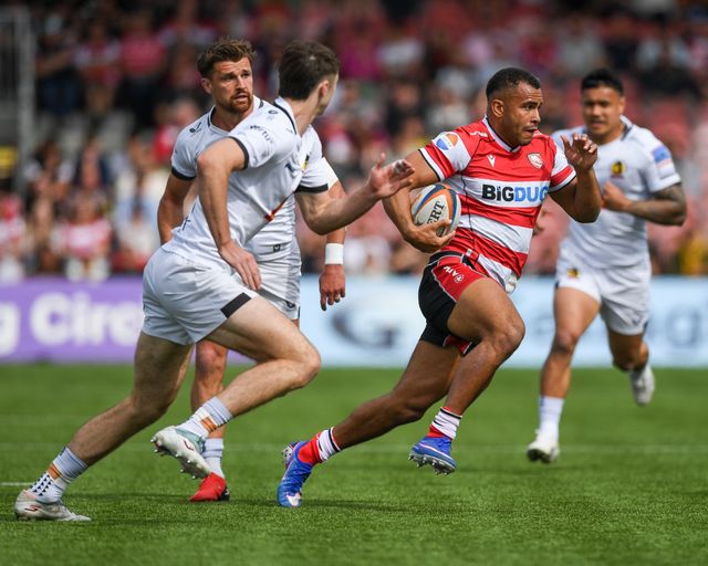 Will Joseph of Gloucester Rugby making a break during the Gallagher Premiership match Gloucester vs Exeter at Kingsholm Stadium, Gloucester, United Kingdom on 26 April 2026

(Photo by Alex Williamson/News Images)