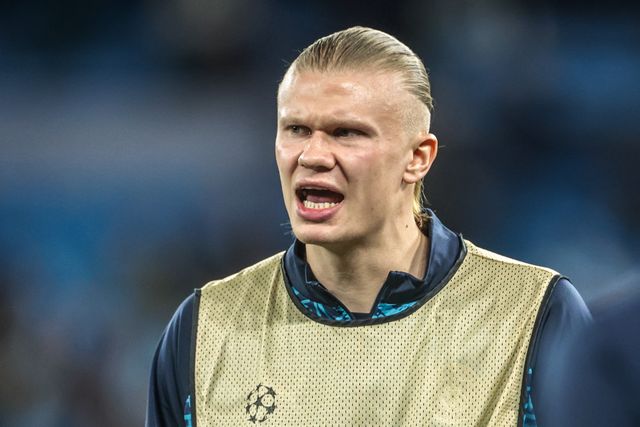Erling Haaland of Manchester City in the pregame warmup session during the UEFA Champions League last 16 second leg match Manchester City vs Real Madrid at The City of Manchester Stadium, Manchester, United Kingdom on 17 March 2026

(Photo by Mark Cosgrove/News Images)