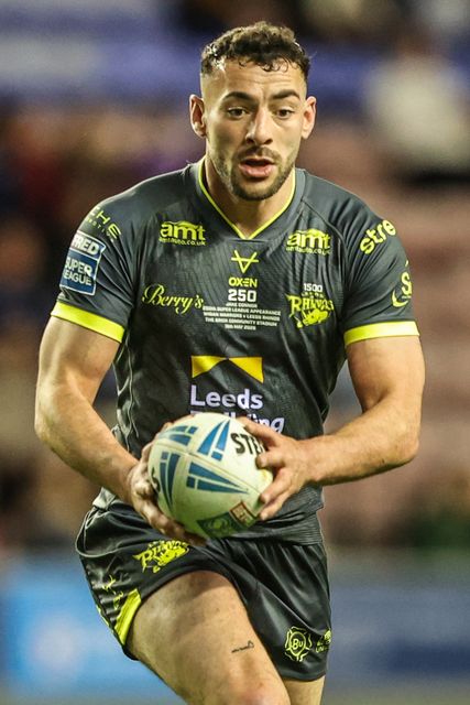Jake Connor of Leeds Rhinos during the Betfred Super League round 11 match Wigan Warriors vs Leeds Rhinos at The Brick Community Stadium, Wigan, United Kingdom on 15 May 2026

(Photo by Alfie Cosgrove/News Images)