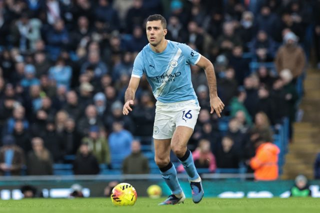 Rodrigo of Manchester City breaks with the ball during the Premier League match Manchester City vs Wolverhampton Wanderers at Etihad, Manchester, United Kingdom on 24 January 2026

(Photo by Mark Cosgrove/News Images)
