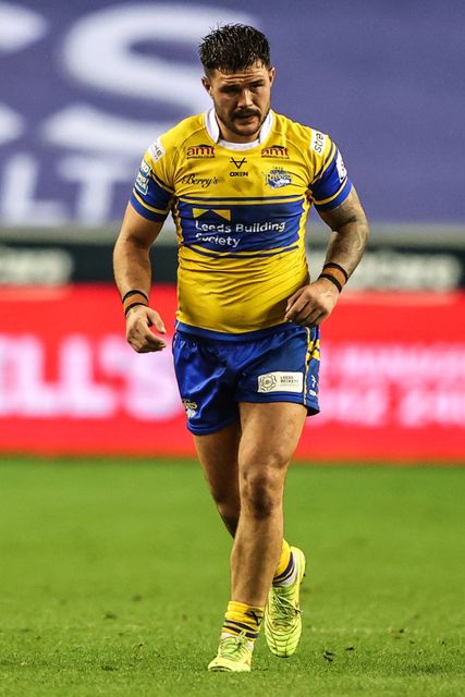 James Bentley of Leeds Rhinos during the Betfred Super League round 27 match Wigan Warriors vs Leeds Rhinos at The Brick Community Stadium, Wigan, United Kingdom, 19th September 2025

(Photo by Alfie Cosgrove/News Images)