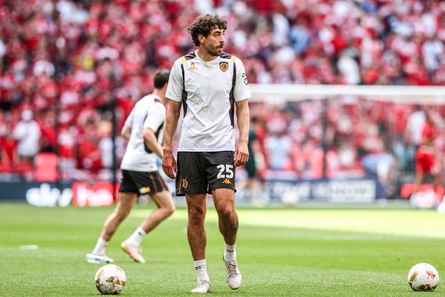 Matt Crooks of Hull City in the pregame warmup session during the Sky Bet Championship Playoffs Final match Hull City vs Middlesbrough at Wembley Stadium, London, United Kingdom on 23 May 2026

(Photo by Alfie Cosgrove/News Images)