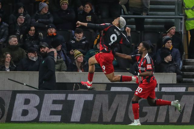 Rodrigo Muniz of Fulham celebrates his goal to make it 1-2 during the Premier League match Wolverhampton Wanderers vs Fulham at Molineux, Wolverhampton, United Kingdom, 25th February 2025

(Photo by Gareth Evans/News Images)