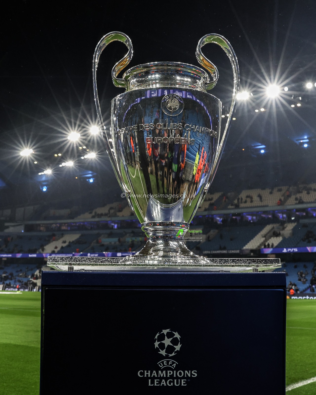 The Champions League Trophy during the UEFA Champions League Knockout Round Play-off Manchester City v Real Madrid at Etihad Stadium, Manchester, United Kingdom, 11th February 2025

(Photo by Mark Cosgrove/News Images)