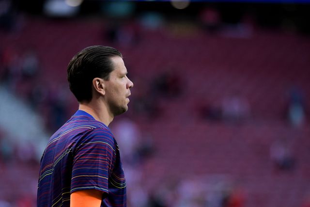 Wojciech Szczęsny of FC Barcelona during the warm up of the UEFA Champions League Quarter Finals match Atletico Madrid vs Barcelona at Riyadh Air Metropolitano, Madrid, Spain on 14 April 2026

(Photo by Samuel Carreno/News Images)