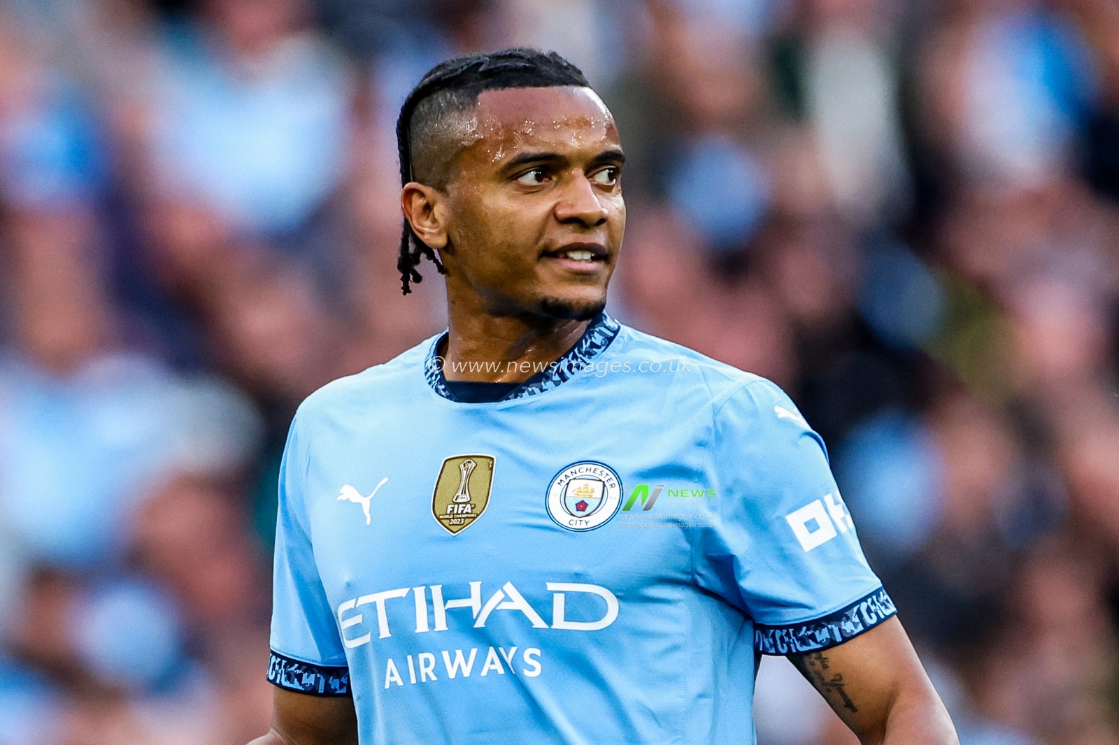 Manuel Akanji of Manchester City looks on during the Premier League match Manchester City vs Bournemouth at Etihad Stadium, Manchester, United Kingdom, 20th May 2025

(Photo by Mark Cosgrove/News Images)