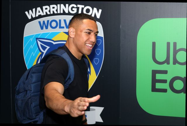 Albert Hopoate of Warrington Wolves arrives during the Betfred Super League round 15 match Warrington Wolves vs Leeds Rhinos at The Halliwell Jones Stadium, Warrington, United Kingdom on 18 June 2026

(Photo by Alfie Cosgrove/News Images)