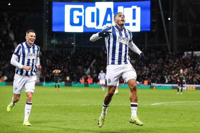 Karlan Grant of West Bromwich Albion celebrates his goal to make it 2-0 during the Sky Bet Championship match West Bromwich Albion vs Coventry City at The Hawthorns, West Bromwich, United Kingdom, 11th December 2024

(Photo by Gareth Evans/News Images)