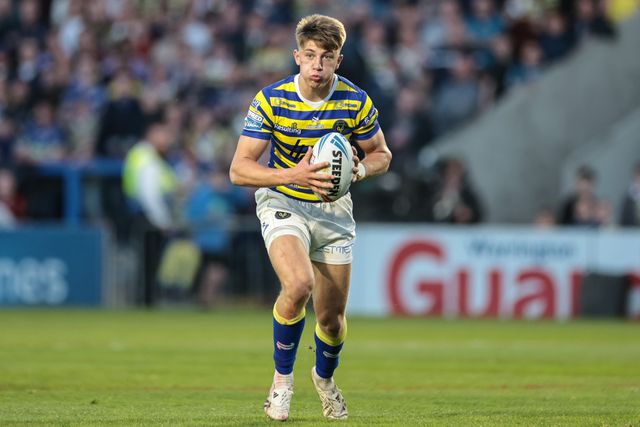 Ewan Irwin of Warrington Wolves in action during the Betfred Super League round 9 match Warrington Wolves vs Wigan Warriors at The Halliwell Jones Stadium, Warrington, United Kingdom on 24 April 2026

(Photo by Mark Cosgrove/News Images)