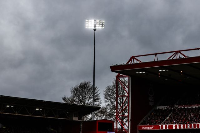 Dark skies over City Ground during the Premier League match Nottingham Forest vs Fulham at City Ground, Nottingham, United Kingdom on 15 March 2026

(Photo by Alfie Cosgrove/News Images)