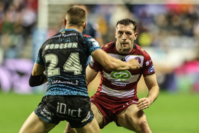 Jake Wardle of Wigan Warriors in action during the Betfred Super League Semi Final 1 match Wigan Warriors vs Leigh Leopards at The Brick Community Stadium, Wigan, United Kingdom, 3rd October 2025

(Photo by Alfie Cosgrove/News Images)