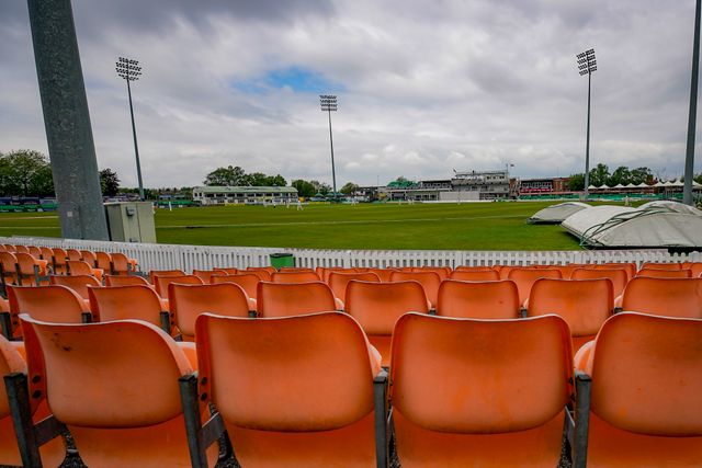 A general view of the empty seats and the low attendance during the County Championship Division One day 3 Leicestershire vs Nottinghamshire at Grace Road, Leicester, United Kingdom on 03 May 2026

(Photo by Maynard Manyowa/News Images)