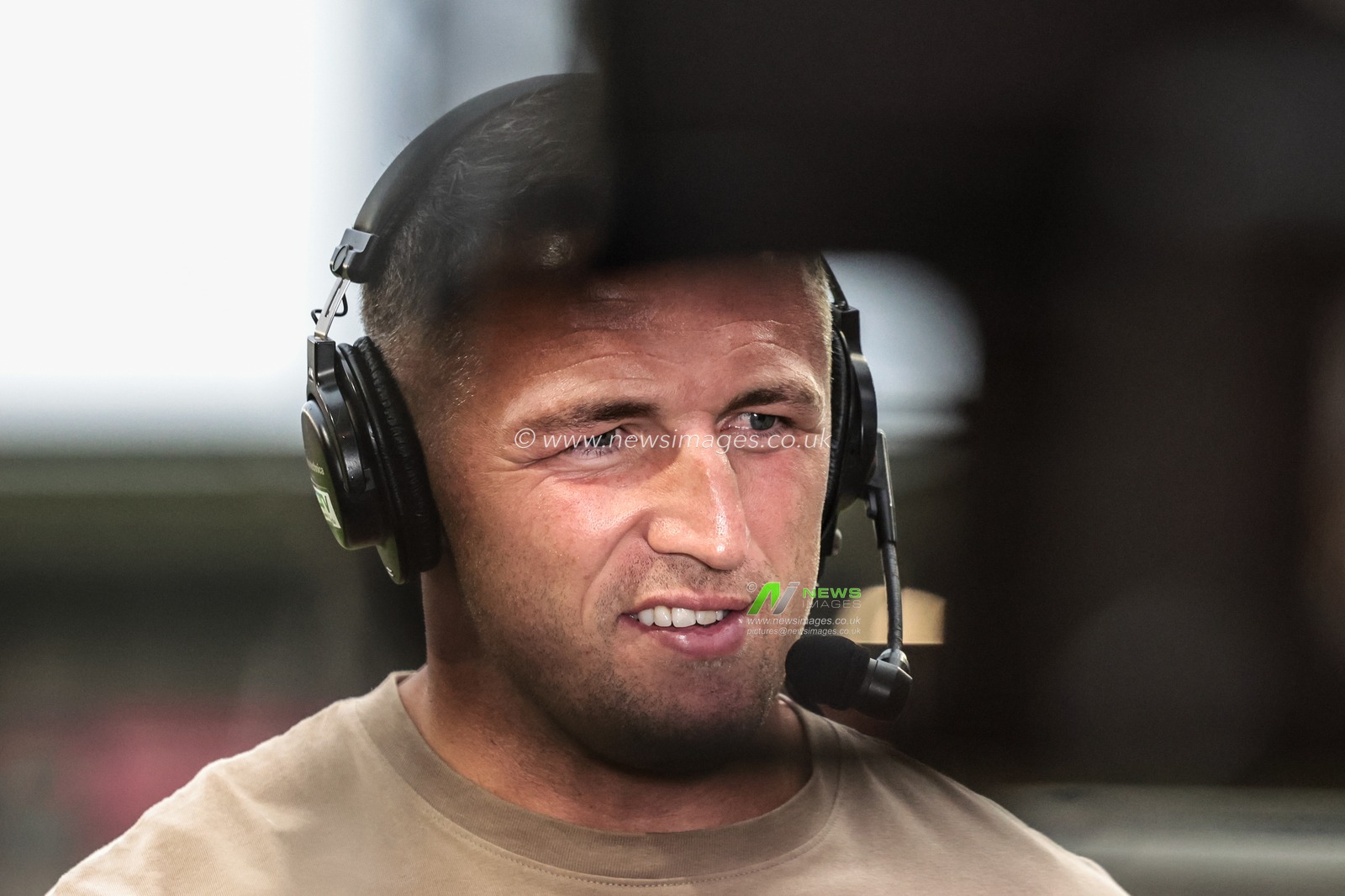 Sam Burgess manager of Warrington is interviewed after the game during the Betfred Super League round 20 match Leigh Leopards vs Warrington Wolves at Leigh Sports Village, Leigh, United Kingdom on 25 July 2026

(Photo by Alfie Cosgrove/News Images)