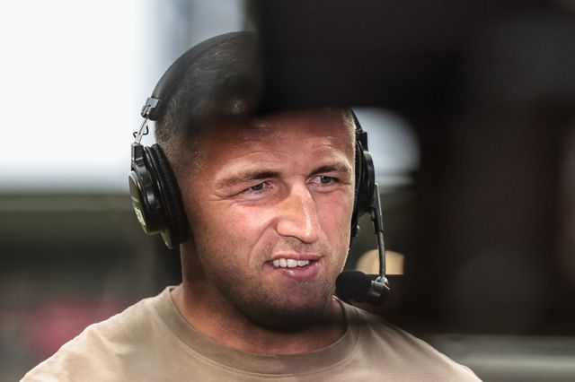 Sam Burgess manager of Warrington is interviewed after the game during the Betfred Super League round 20 match Leigh Leopards vs Warrington Wolves at Leigh Sports Village, Leigh, United Kingdom on 25 July 2026

(Photo by Alfie Cosgrove/News Images)