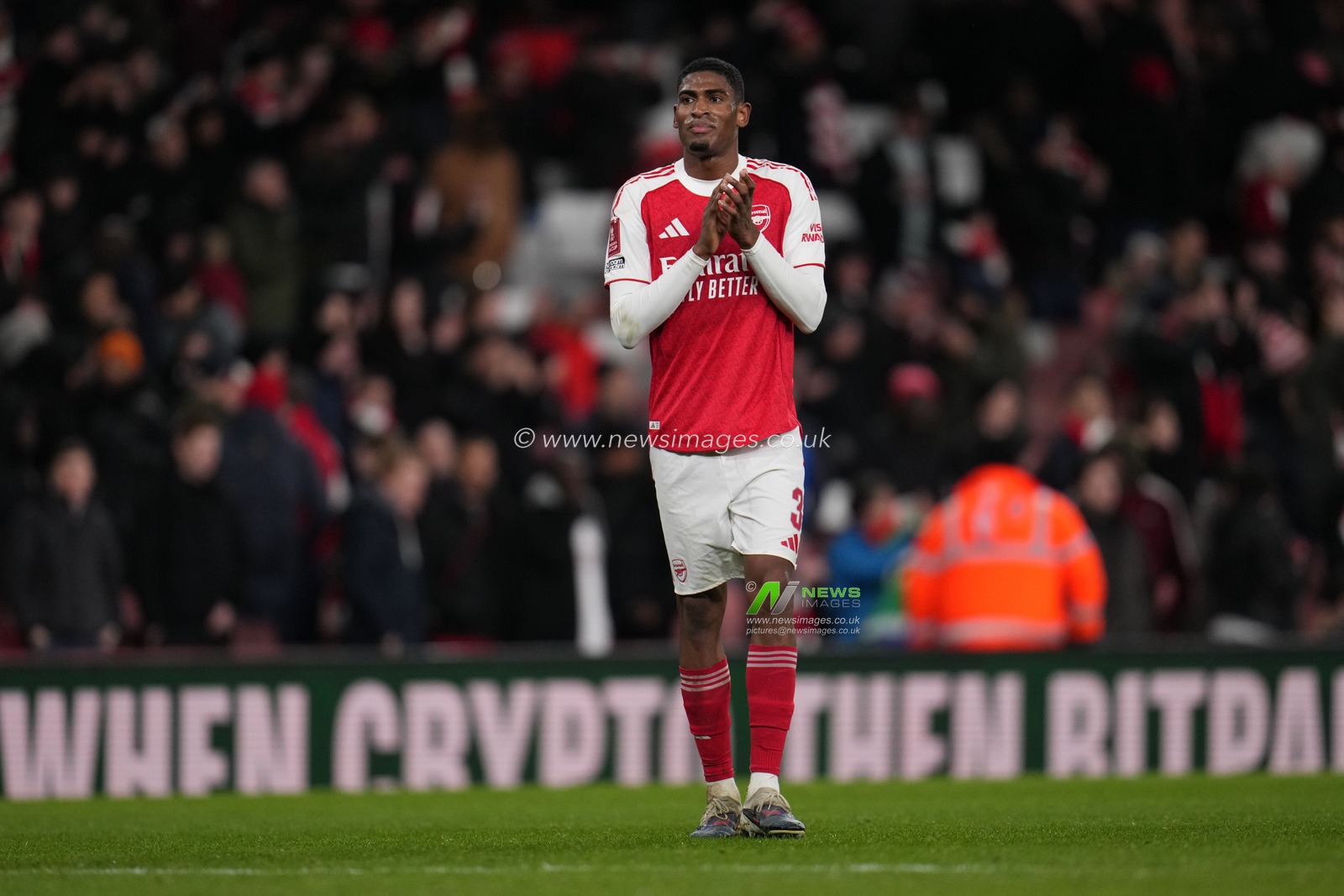 Cristhian Mosquera of Arsenal at full time during the Emirates FA Cup 4th round match Arsenal vs Wigan Athletic at Emirates, London, United Kingdom on 15 February 2026

(Photo by Harvey Murphy/News Images)