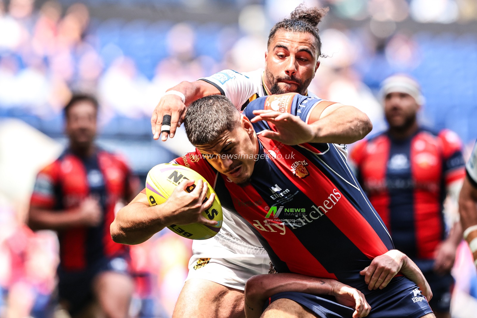 Caleb Hamlin-Uele of Wakefield Trinity goes over for a try during the Betfred Super League Magic Weekend match Wakefield Trinity vs Castleford Tigers at Hill Dickinson Stadium, Liverpool, United Kingdom on 05 July 2026

(Photo by Alfie Cosgrove/News Images)