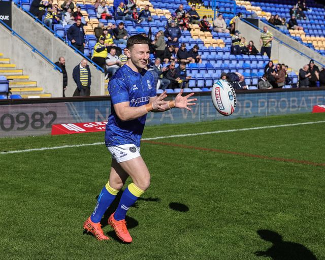 George Williams of Warrington Wolves in the pre-game warm up during the Betfred Challenge Cup round 4 match Goole Vikings vs Warrington Wolves at The Halliwell Jones Stadium, Warrington, United Kingdom on 14 March 2026

(Photo by Mark Cosgrove/News Images)