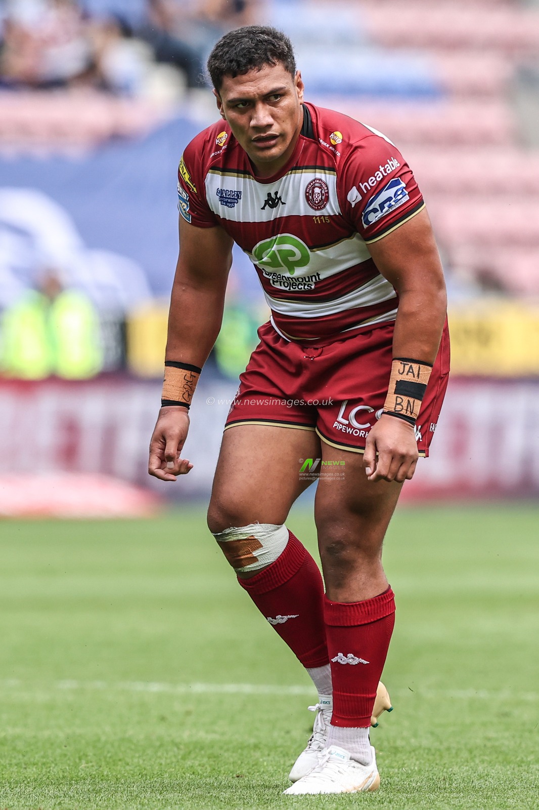 Patrick Mago of Wigan Warriors during the Betfred Super League Round 19 match Wigan Warriors vs Hull FC at The Brick Community Stadium, Wigan, United Kingdom, 19th July 2025

(Photo by Alfie Cosgrove/News Images)
