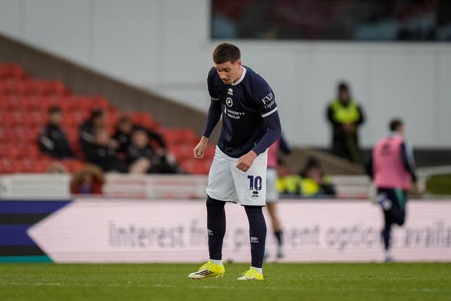 Camiel Neghli of Millwall celebrates his goal to make it  0-1 during the Sky Bet Championship match Stoke City vs Millwall at Bet365 Stadium, Stoke On Trent, United Kingdom on 21 April 2026

(Photo by Maynard Manyowa/News Images)