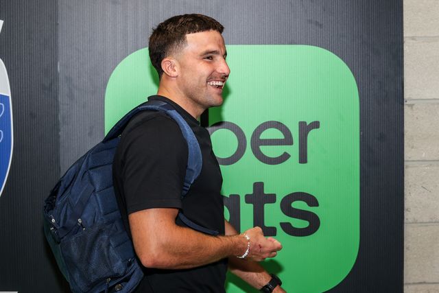 Josh Smith of Warrington Wolves arrives during the Betfred Super League round 15 match Warrington Wolves vs Leeds Rhinos at The Halliwell Jones Stadium, Warrington, United Kingdom on 18 June 2026

(Photo by Alfie Cosgrove/News Images)