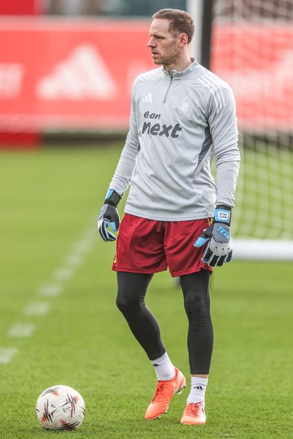 Nottingham Forest goalkeeper Matz Sels during the Nottingham Forest open training session ahead of their UEFA Europa League last 16 match against FC Midtjylland at The Nigel Doughty Academy, Nottingham, United Kingdom on 11 March 2026

(Photo by Alfie Cosgrove/News Images)